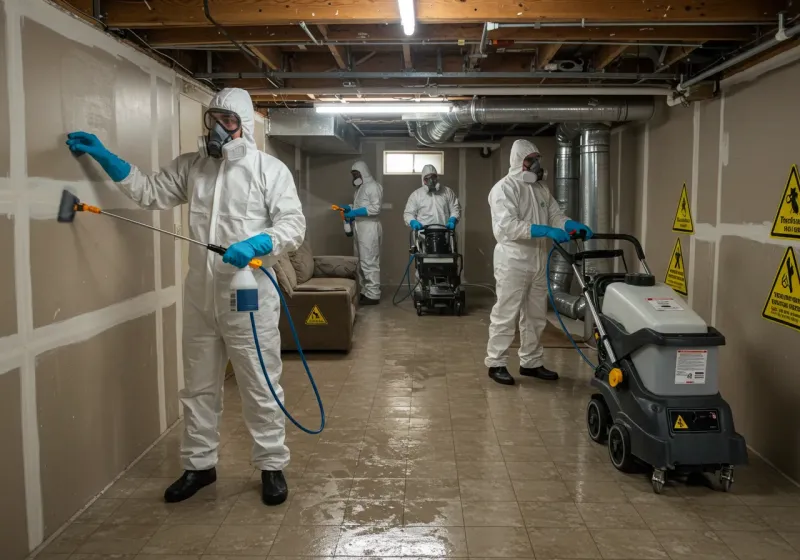 Basement Moisture Removal and Structural Drying process in Prairie View, TX